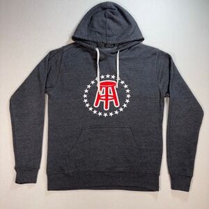 J‎ America Barstool Hoodie Men's XL Gray Fleece Lined Logo Pocket Drawstring